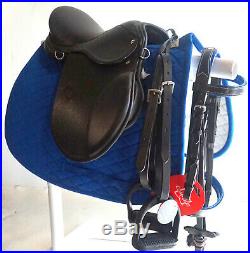 12 13 14 15 English Saddle Bridle Leathers Irons Blue Pad 6p Pony Lead line/ 4H