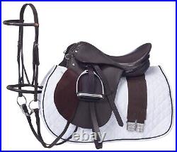 14 All Purpose English Saddle Package Leather Black Brown Chestnut