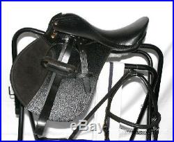 14 Inch All Purpose English Saddle Package Black All Leather 7 Gullet