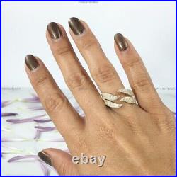 14k Gold Diamond Wave Design Band Engagement Engagement Diamond Ring For Women