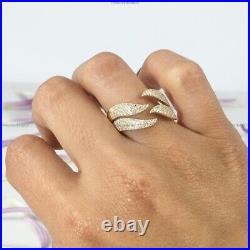 14k Gold Diamond Wave Design Band Engagement Engagement Diamond Ring For Women