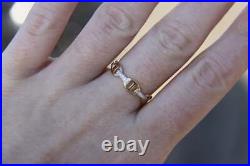 14k Solid Yellow Gold & Genuine Diamonds Chain Link Timeless Design Fine Ring