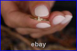 14k Solid Yellow Gold & Genuine Diamonds Cutest Butterfly Design Fine Ring