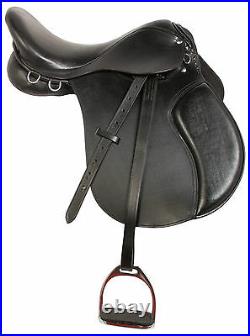 15 16 17 18 English Leather All Purpose Black Saddle Jumper Riding Trail Tack