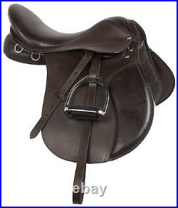 15 16 in BROWN ALL PURPOSE ENGLISH RIDING HORSE SADDLE SHOW TRAIL JUMPER TACK