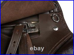 15 18 in BEGINNER ENGLISH ALL PURPOSE TRAIL BROWN LEATHER HORSE SADDLE TACK