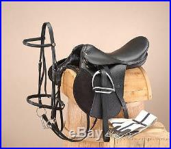 15 Inch All Purpose English Saddle Package Black All Leather 7 Gullet
