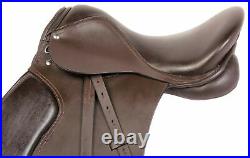 16 17 18 Close Contact Brown Leather English Horse Saddle All Purpose Tack