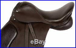 16 18 in ALL PURPOSE BROWN ENGLISH HORSE RIDING SHOW JUMPER SADDLE TACK