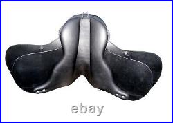 16'' english saddle black leather treeless all purpose saddle