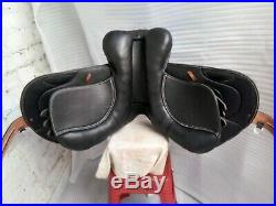 17''English black leather all purpose close contact saddle full paeded