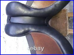 17'' English brown & black saddle jumping all purpose saddle