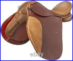 17 Inch All Purpose English Saddle Package Chestnut All Leather 7 Gullet