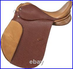 17 Inch All Purpose English Saddle Package Chestnut All Leather 7 Gullet