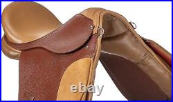 17 Inch All Purpose English Saddle Package Chestnut All Leather 7 Gullet