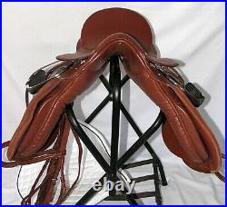 17 Inch All Purpose English Saddle Package Chestnut All Leather 7 Gullet