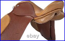 17 Inch All Purpose English Saddle Package Chestnut All Leather 7 Gullet