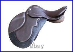 17''english brown synthetic saddle jumping all purpose saddle