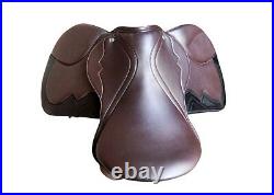 17''english brown synthetic saddle jumping all purpose saddle
