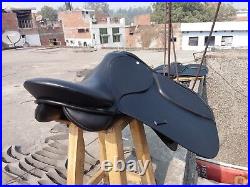 17'' english saddle black leather jumping all purpose saddle