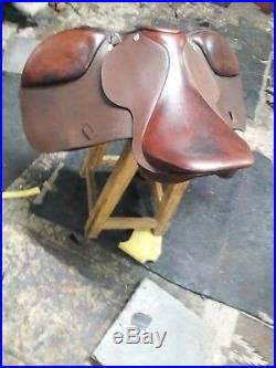 17''english saddle browen leather all purpose close contact saddle