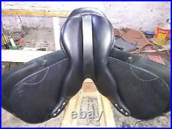 18' English Equestrian Saddle black leather full softy padded all purpose saddle