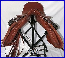 18 Inch All Purpose English Saddle Package Chestnut All Leather 7 Gullet