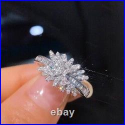 2.00 Round Cut Moissanite Engagement Womens Design 14k White Gold Plated