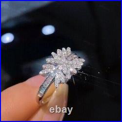 2.00 Round Cut Moissanite Engagement Womens Design 14k White Gold Plated