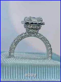 2.50 Rediant Real Moissanite Engagement Rings New Design 14k White Gold Finish