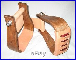 2 wide DUKE All Purpose Stirrups Nettles saddle horse new wooden leather ride
