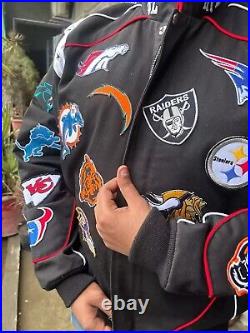 2024 NFL All Teams Black Unisex Bomber Jacket Stylish embroidery Patch Design