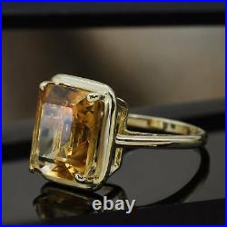 3.0ct CITRINE CUT DIAMOND SOLITAIRE ENGAGEMENT SOLID RING 14K YELLOW GOLD FINISH