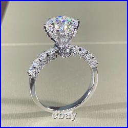 3.20Ct Round Cut Moissanite Diamond Women's Engagement Ring 14K White Gold Over