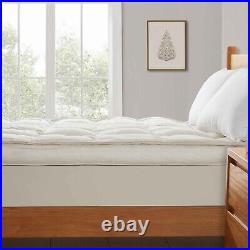 3 Ultra Plush Feather Bed Mattress Topper, King Queen Pillow Top, Cotton Cover