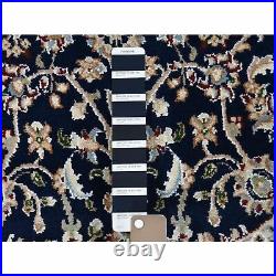 4'1x4'1 Blue Nain Wool And Silk All Over Design Hand Knotted Rug R47645