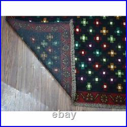 4'3x6' All Over Design Pure Wool Hand Made Colorful Afghan Village Rug R53305