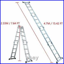 4.7M Ladder Portable Aluminum Telescopic Extension Tall All-Purpose Non-Slip