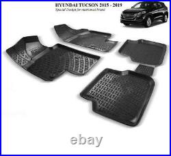 4 Pcs 3d Design All Weather Thermoplast Floor Mat For Hyundai Tucson 2015-2019