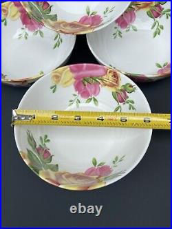 4 Royal Albert COUNTRY ROSE Cereal Soup All Purpose Bowls NIB New Pink Yellow