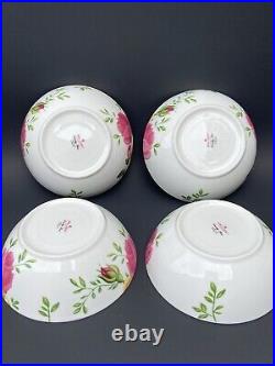 4 Royal Albert COUNTRY ROSE Cereal Soup All Purpose Bowls NIB New Pink Yellow