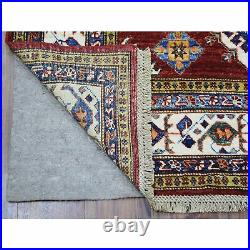 4'x6'6 All New Red Super Kazak Geometric Design Wool Hand Knotted Rug R67646