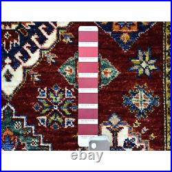 4'x6'6 All New Red Super Kazak Geometric Design Wool Hand Knotted Rug R67646