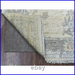 4'x6' Beige Angora Oushak with All Over Design Hand Knotted Soft Wool Rug R70040