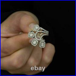 4Ct Baguette Cut Simulated Diamond Attractive Design Ring 14K White Gold Finish