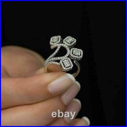 4Ct Baguette Cut Simulated Diamond Attractive Design Ring 14K White Gold Finish