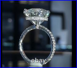 4Ct Round Lab created Diamond Solitaire Engagement Ring 14K White Gold Finish