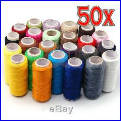 50 Spools Premium Quality Colour All Purpose 100% Pure Cotton Sewing Thread Reel