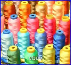 50 X-lg Cone 4000 Yd Each Spool Poly Machine Embroidery Thread For Brother