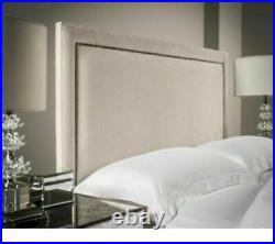 54 inch Tall Floor Standing Pin / Stud Design Headboard in Chenille All Sizes